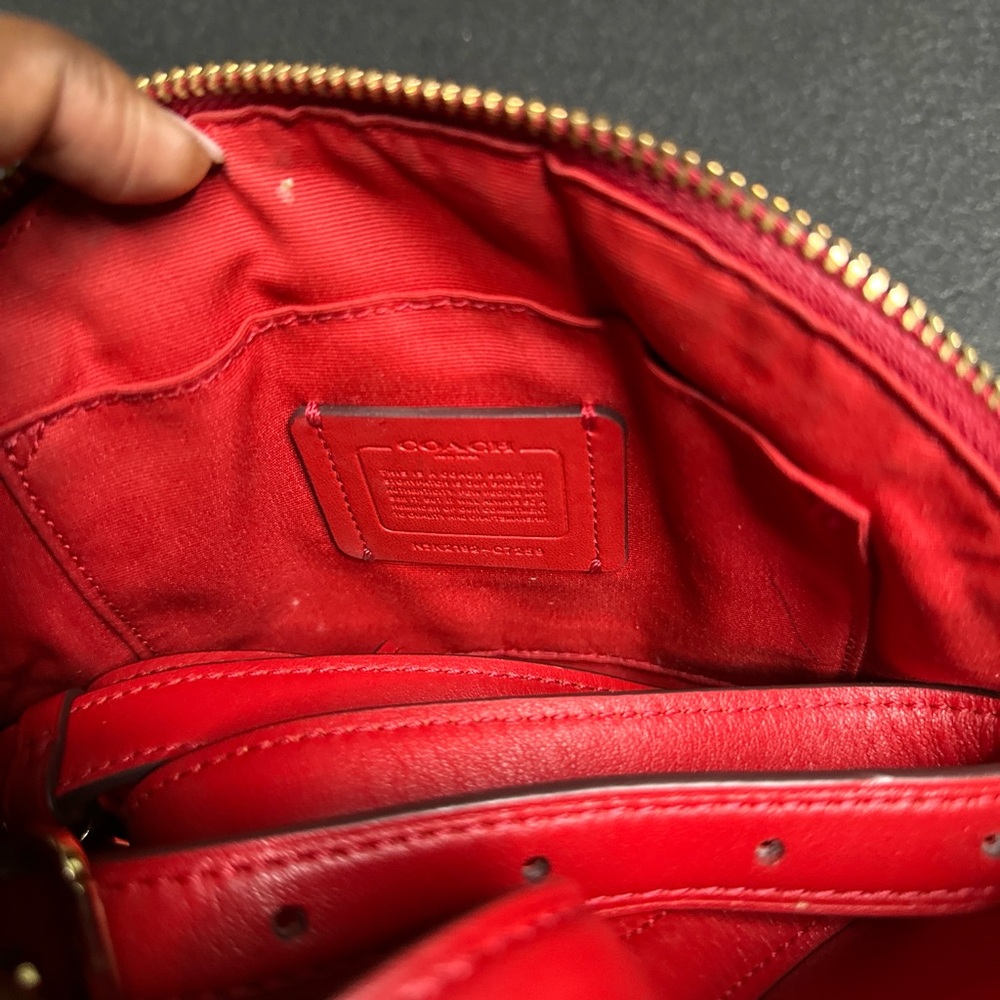 Coach Red Quilted Crossbody Bag - Picture 4 of 6